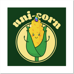 Funny Pun Uni-corn kawaii Posters and Art